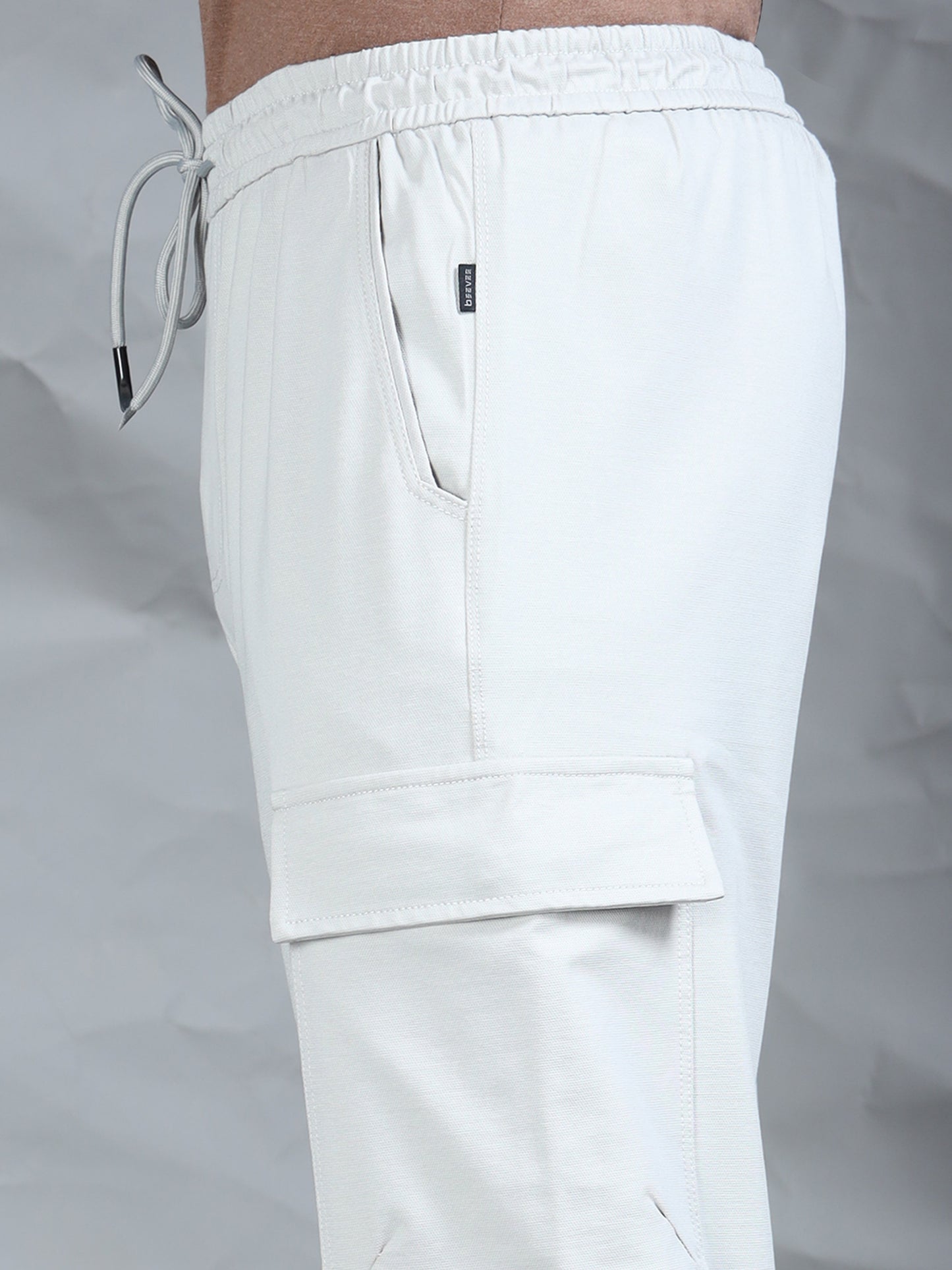 Light Grey Cotton Blend Knitted Stretchable Track Pant