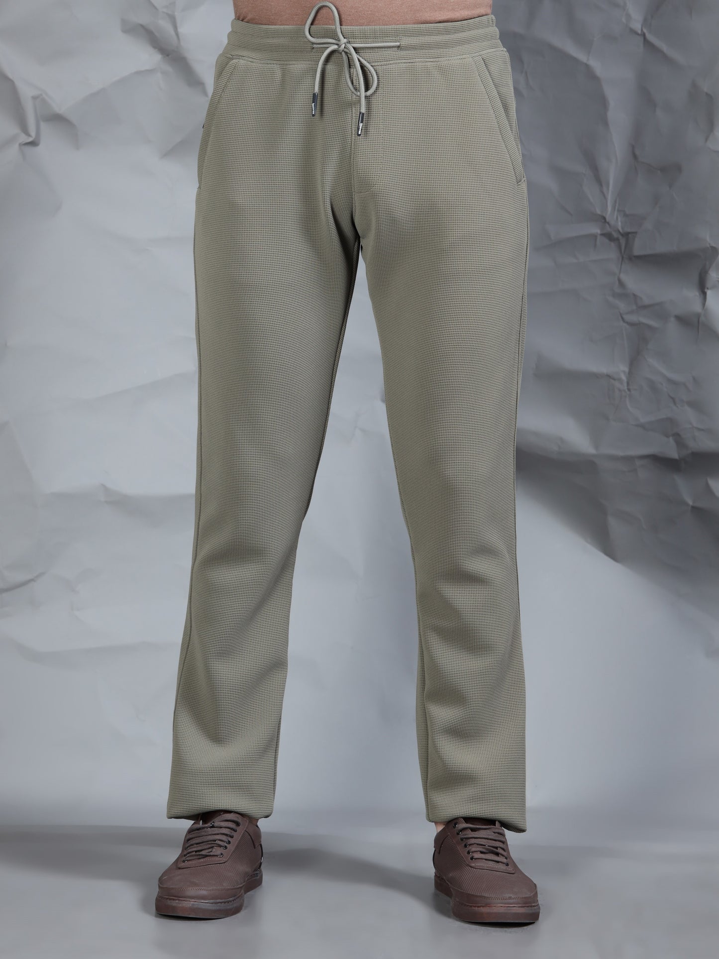 Waffle Structured Light Olive Track Pant