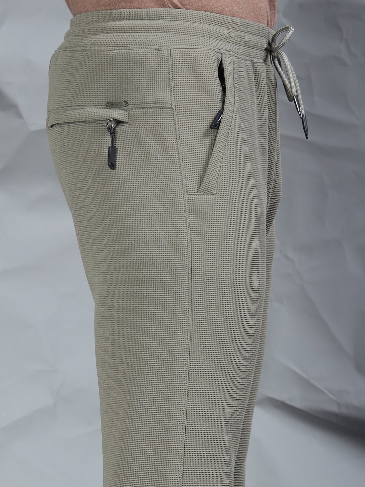 Waffle Structured Light Olive Track Pant