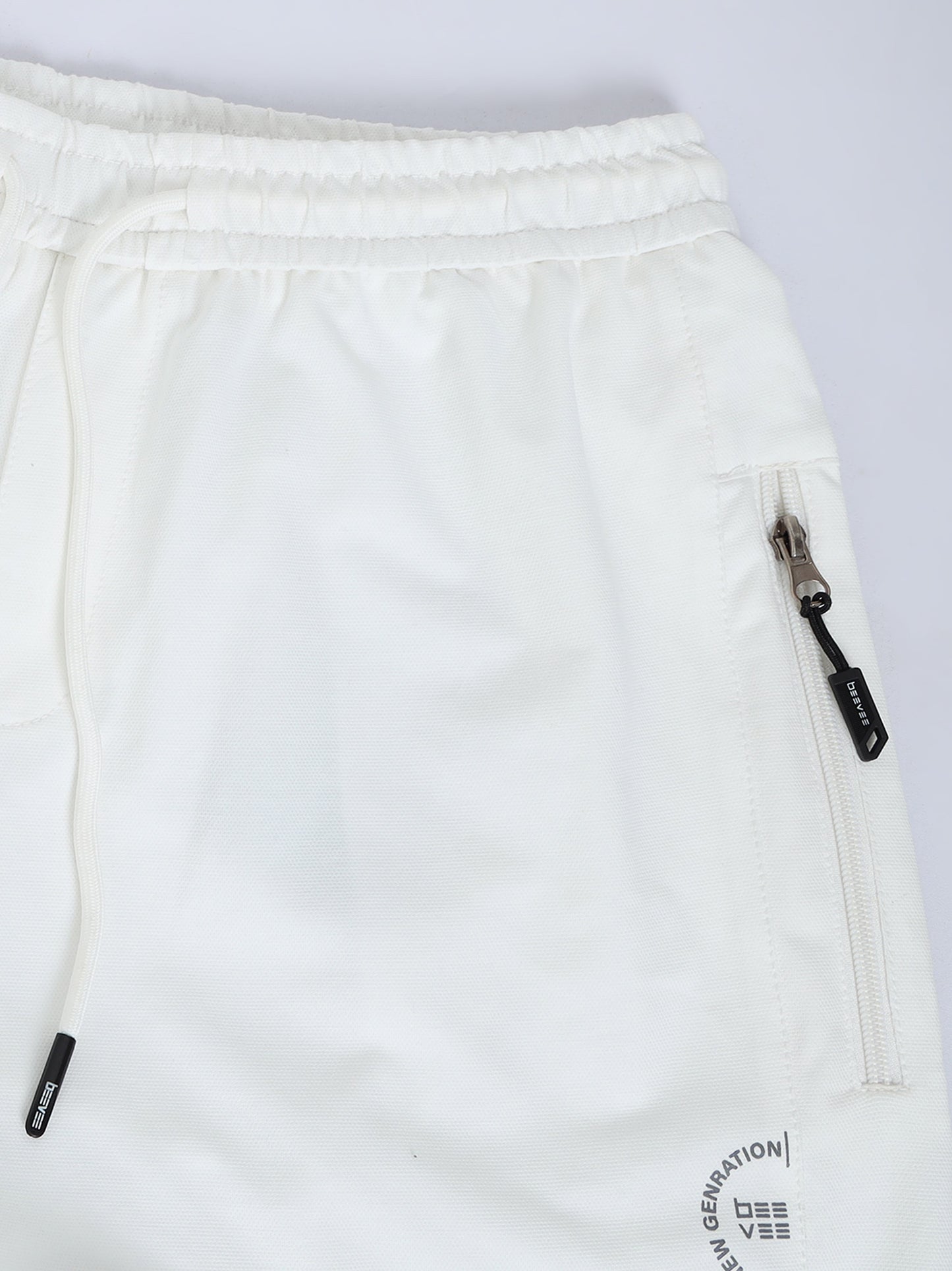 White Blend Knitted Stretchable Track Pant