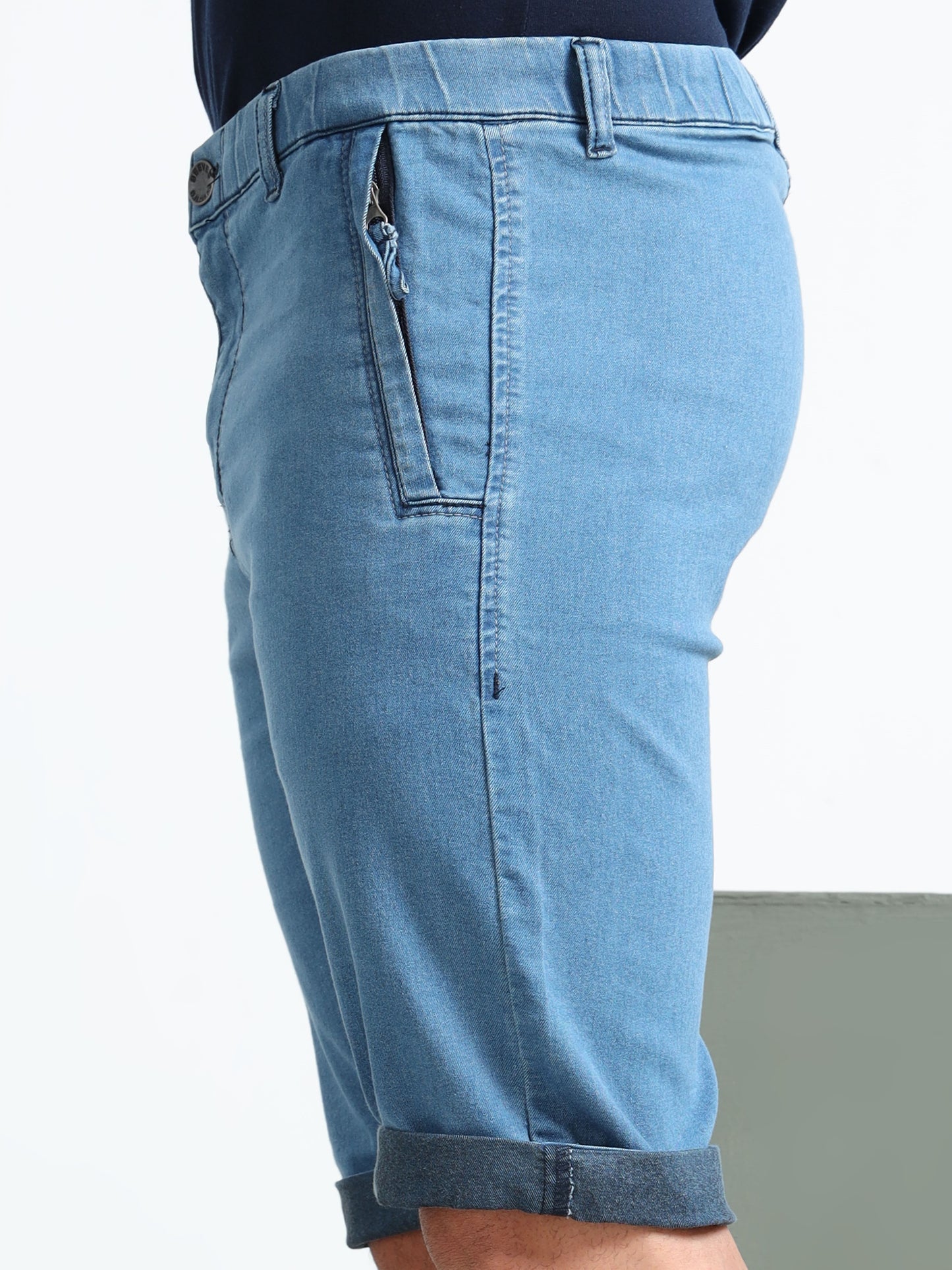 Stone Cotton Lycra Solid Shorts
