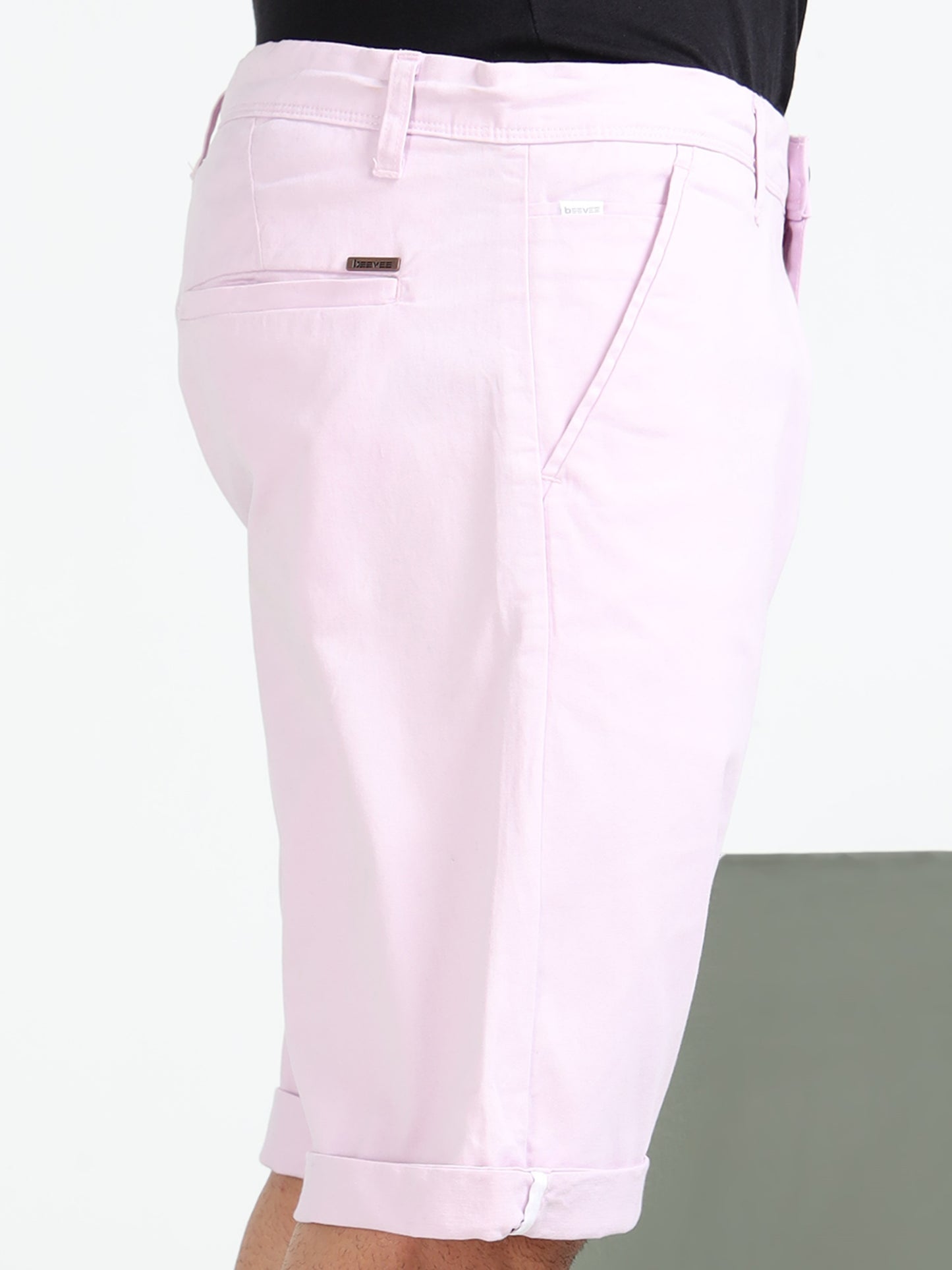 Light Purple Cotton Lycra Shorts