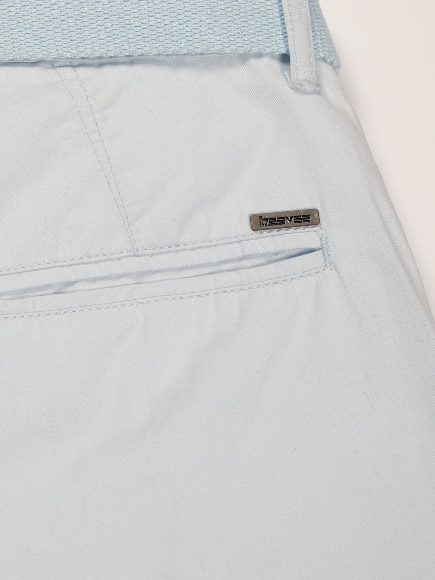 Sky Regular Fit Solid Shorts With Belt
