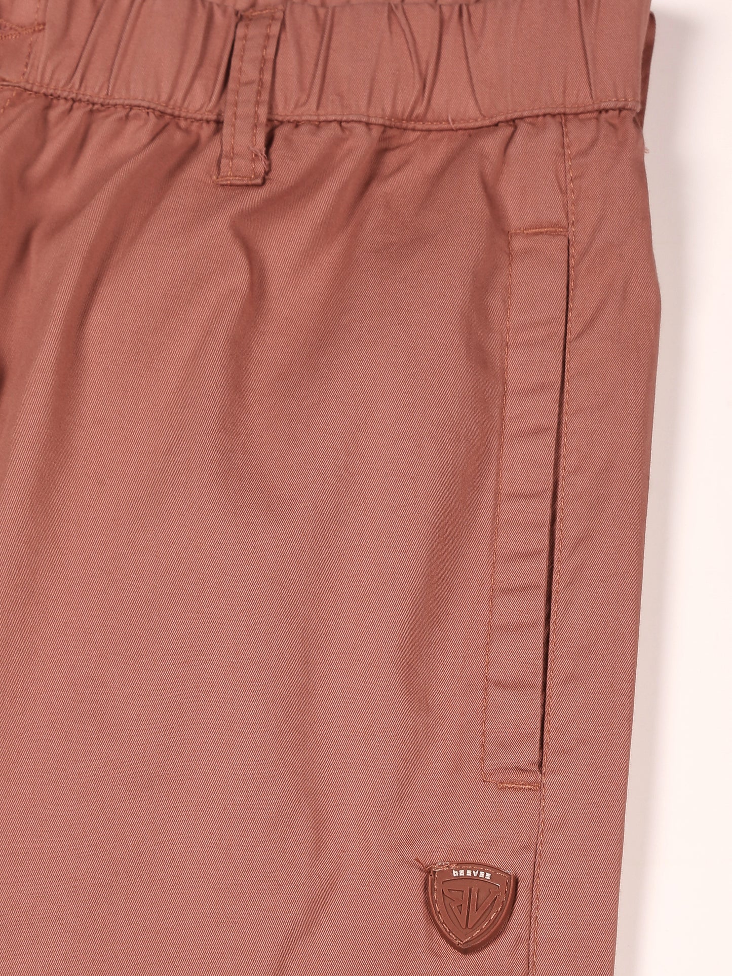 Light Weight Elasticated Waist Zip Pocket Rust Lounge Pants