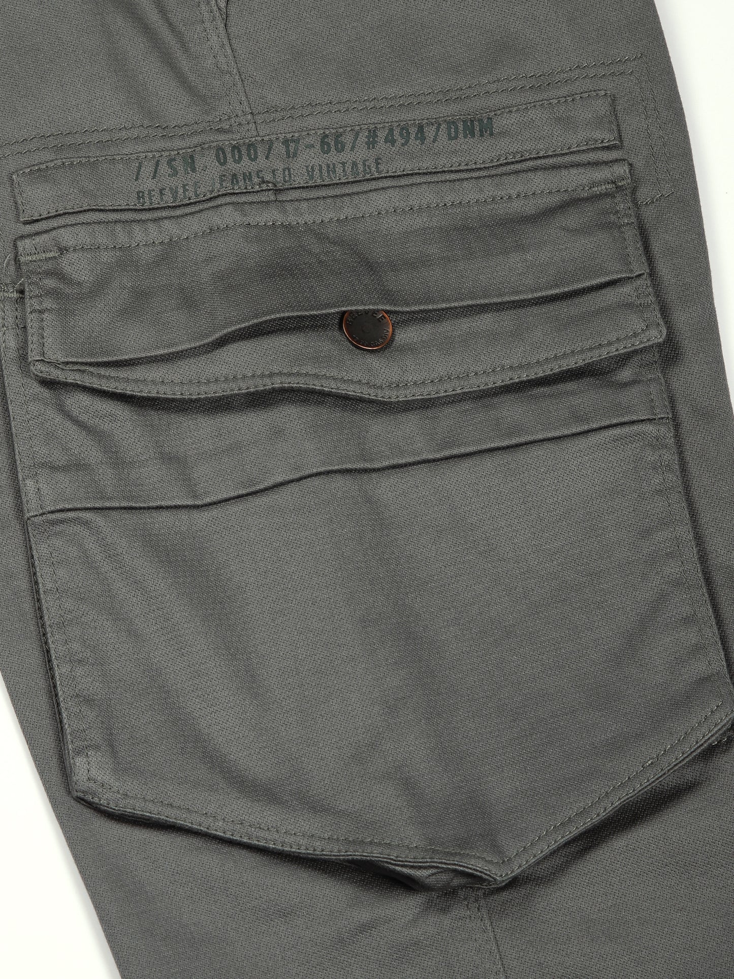 Zip Pocket Stretchable Green Cargo