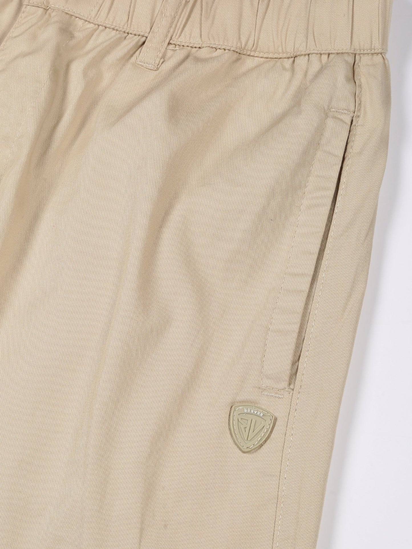 Light Weight Elasticated Waist Zip Pocket Beige Lounge Pants