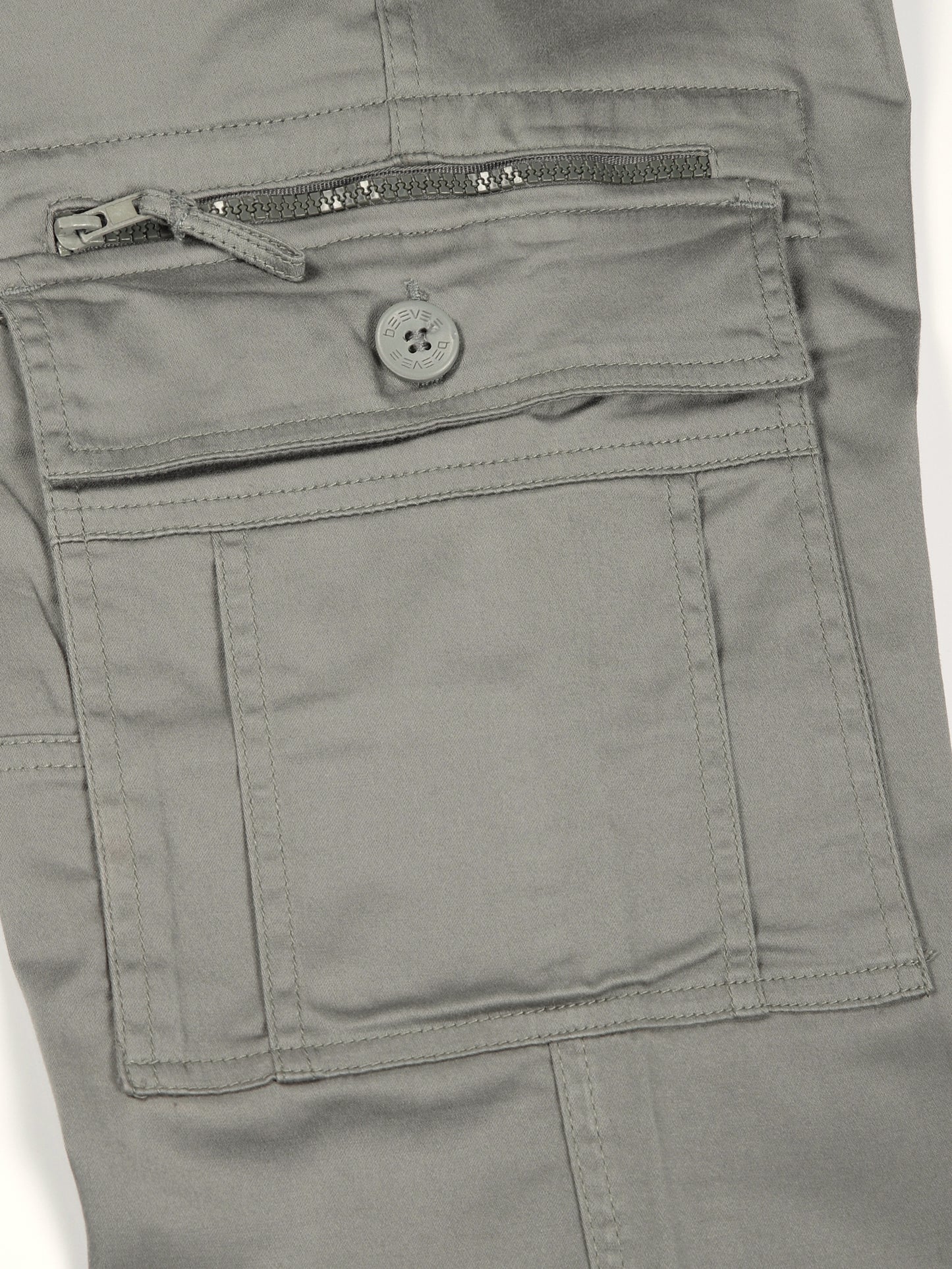 Zip Pocket Stretchable Dark Grey Cargo