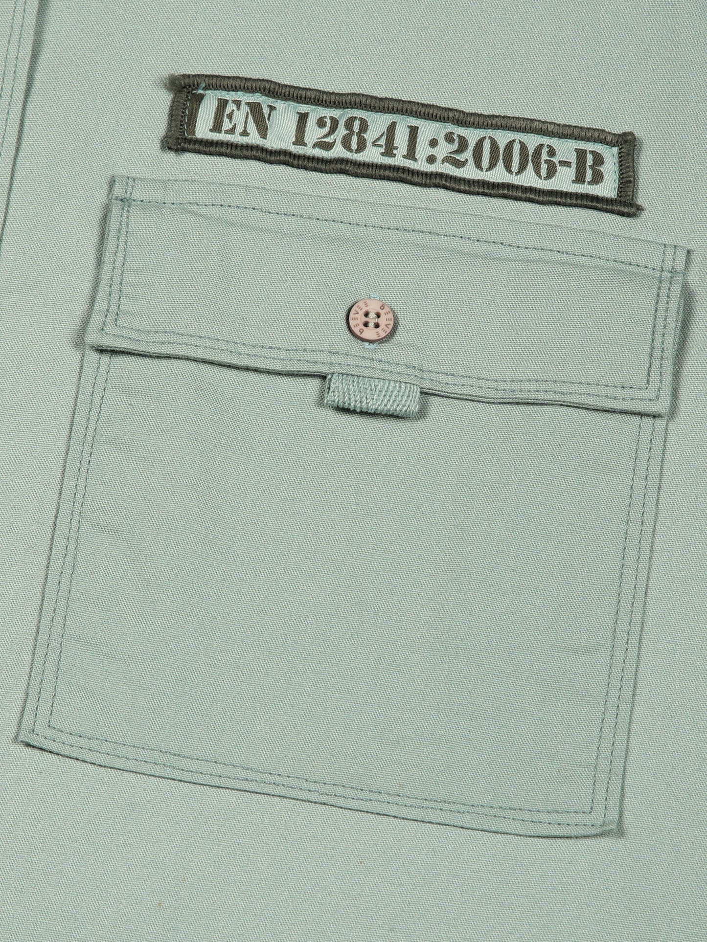 Zip Pocket Stretchable Green Cargo Shirt