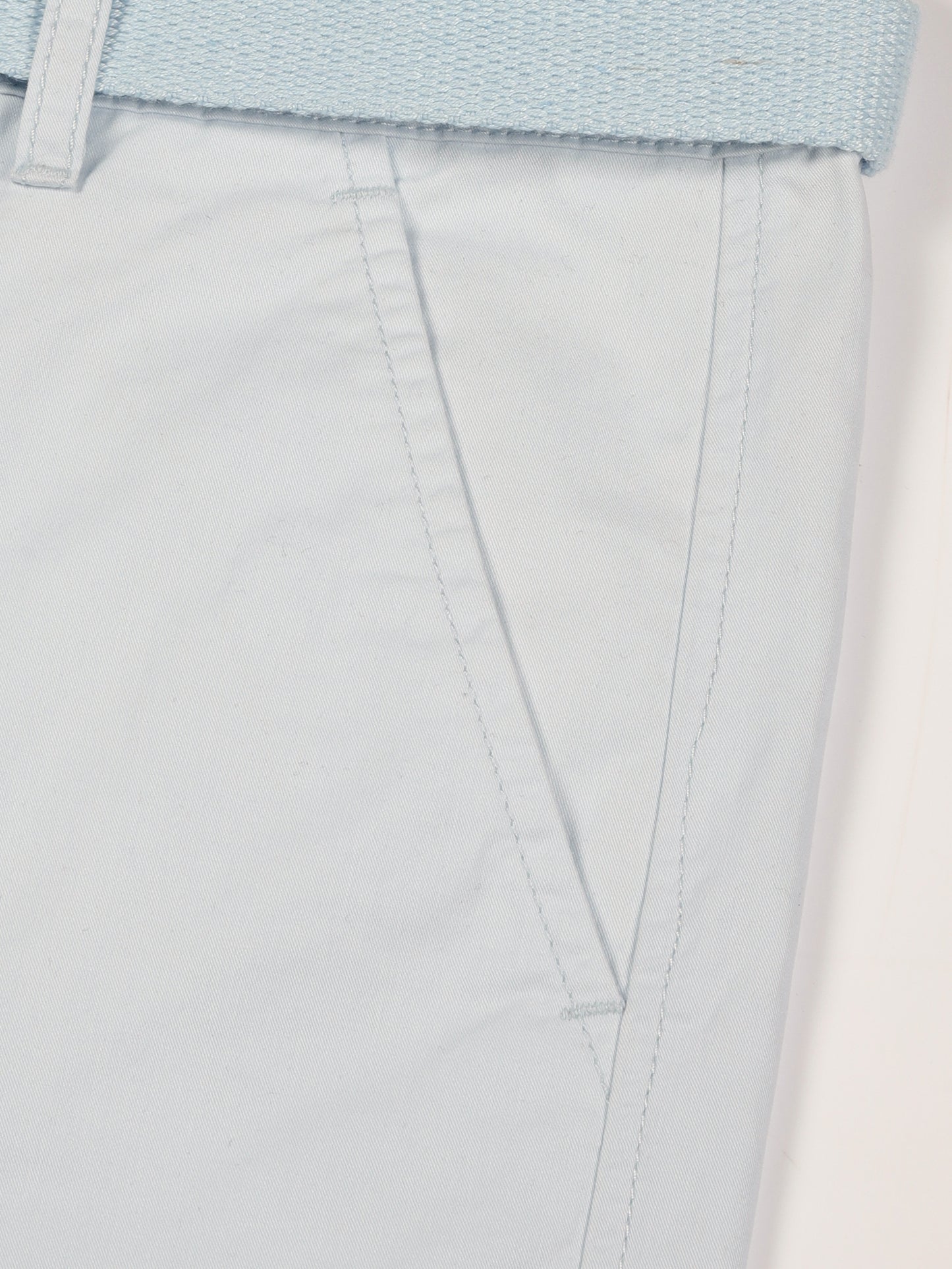 Sky Regular Fit Solid Shorts With Belt