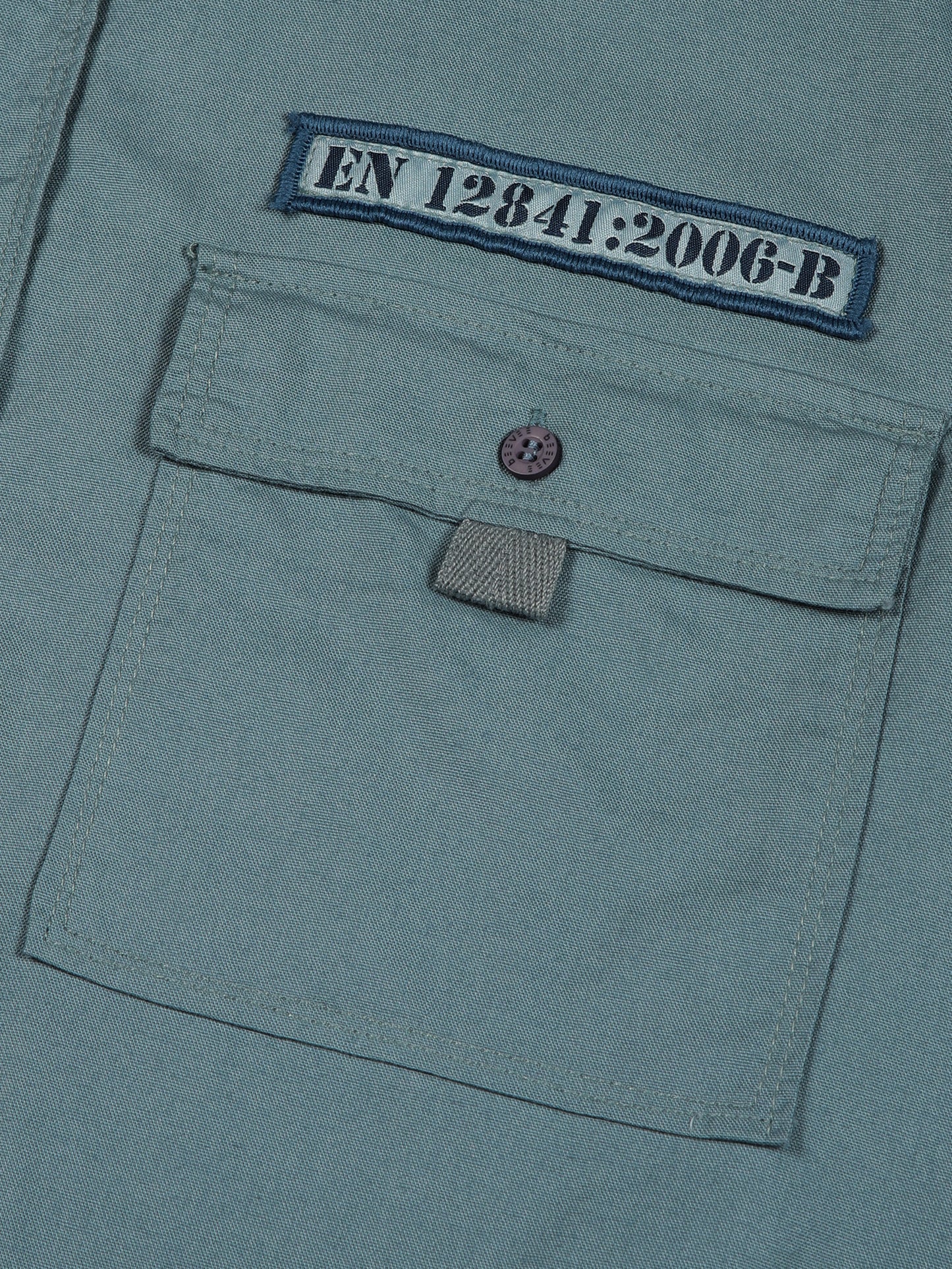 Zip Pocket Stretchable Blue Cargo Shirt