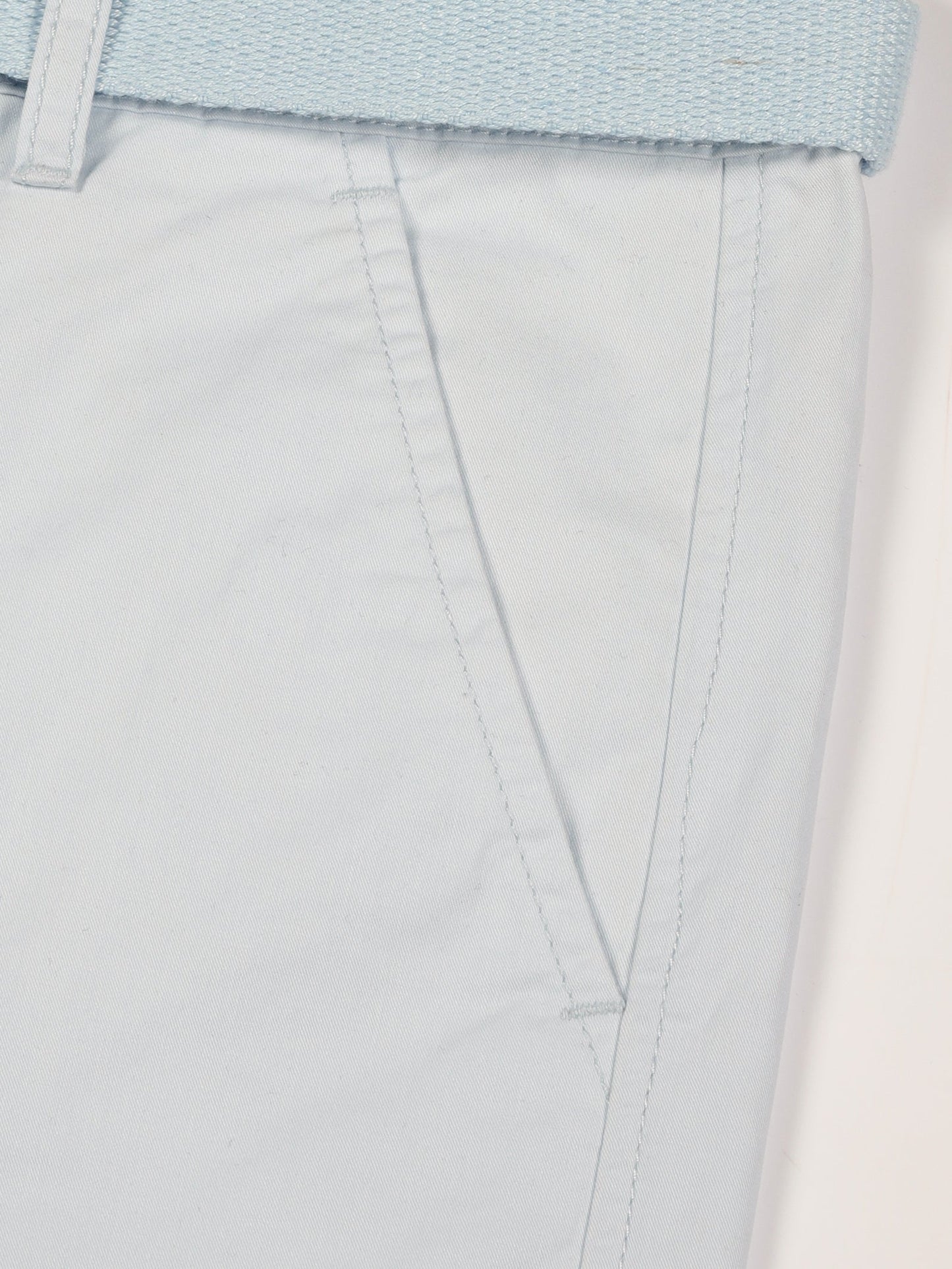 Sky Regular Fit Solid Shorts With Belt