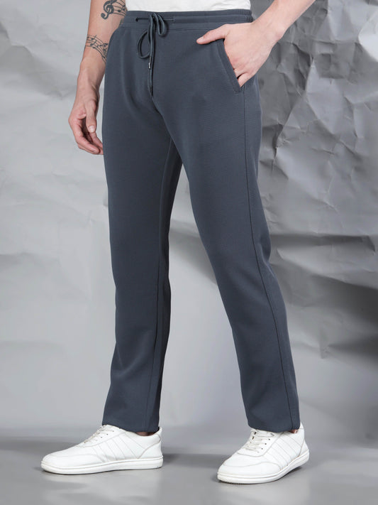 Waffle Structured Grey Track Pant