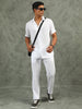 White Regular Fit Full-Length Casual Co-ord Set