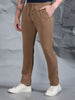 Waffle Structured Brown Track Pant