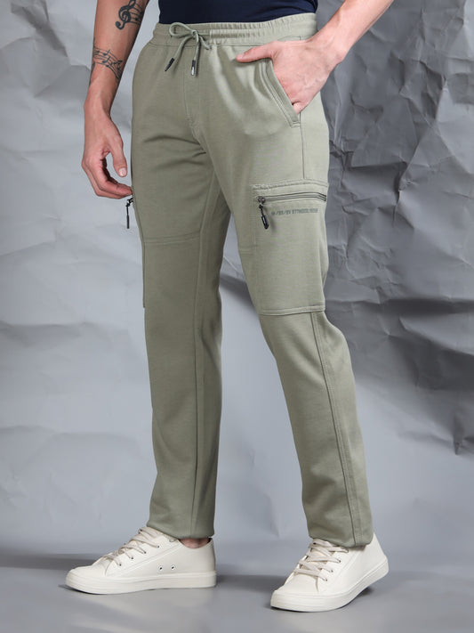 Stretchable Green Track Pant