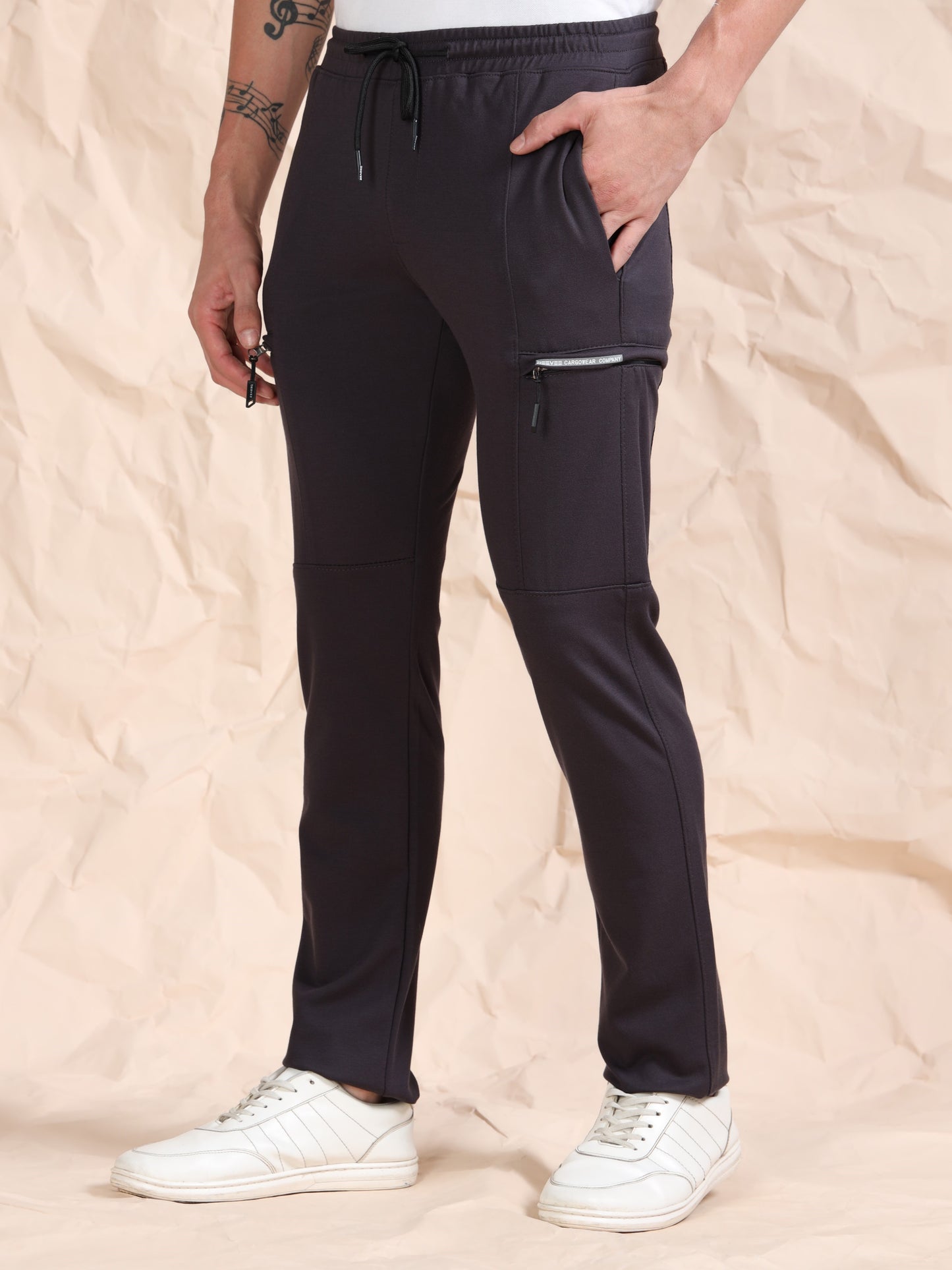 Stretchable Dark Grey Track Pant