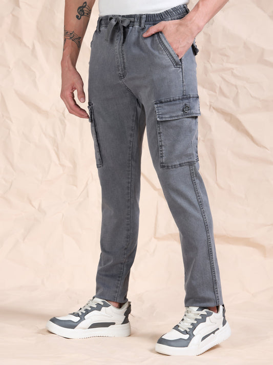 Grey  Solid Cotton Pyjama