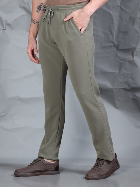 Waffle Structured Light Olive Track Pant