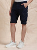 Solid Navy Cotton Shorts