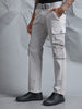 Cotton Lycra Light Grey  Cargo Pant with 8 Pockets