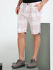 Pink Yarn Dyed Cotton Checkered Shorts