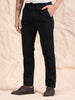 Black Denim Cotton Blend Solid Mid Rise Pyjama