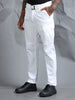 Cotton Lycra White  Cargo Pant with 6 Pockets