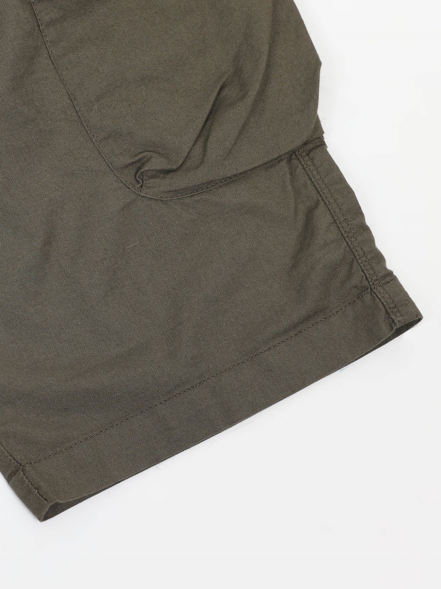 M Green Cotton Lycra Solid Shorts