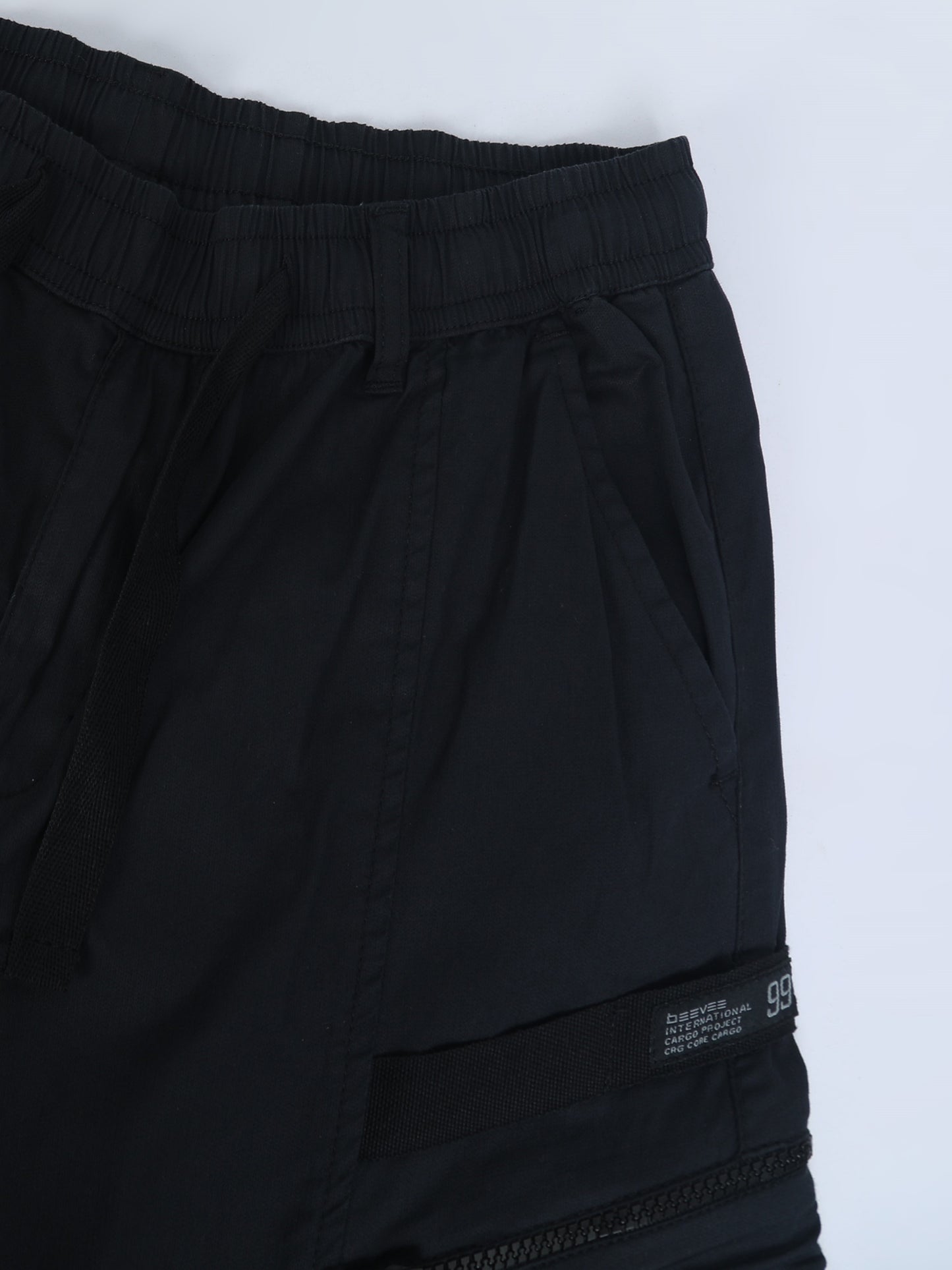 Cotton Blend  Black Cargo Pant with 6 Pockets