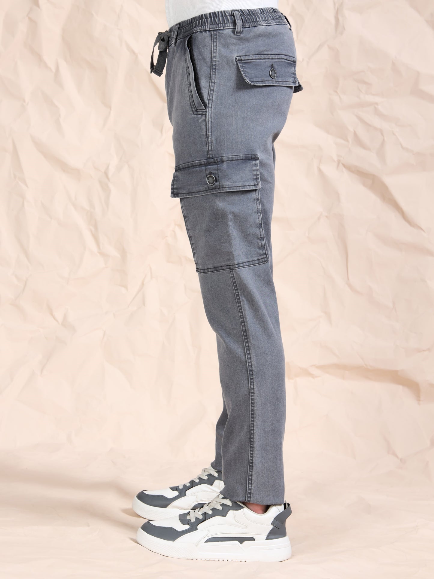 Grey  Solid Cotton Pyjama