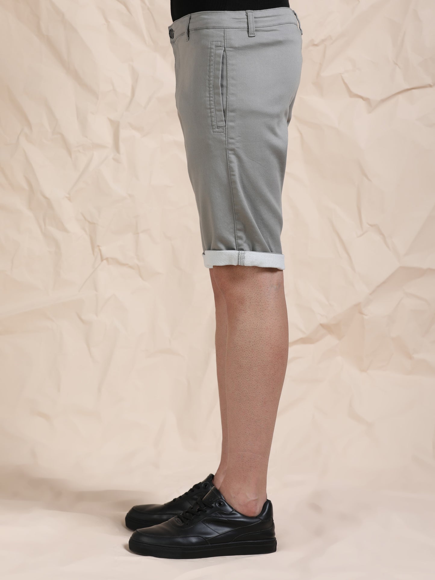 Cotton Lycra Light Grey Shorts