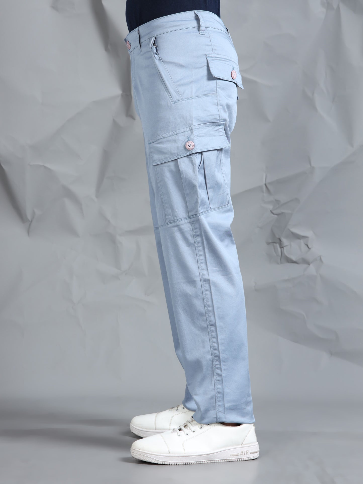 Cotton Lycra M Blue  Cargo Pant with 6 Pockets