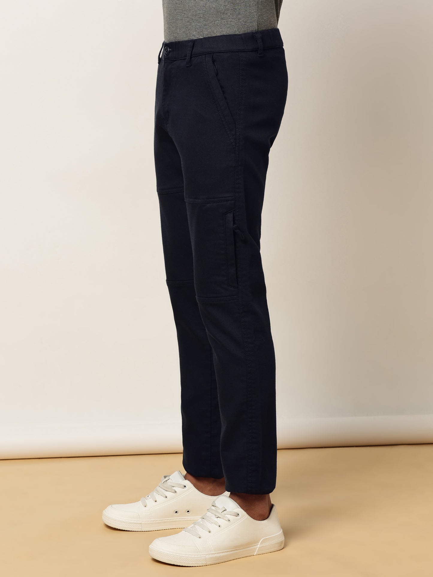 Navy Elasticated Waist Multi Pocket Stretchable Lounge Pants