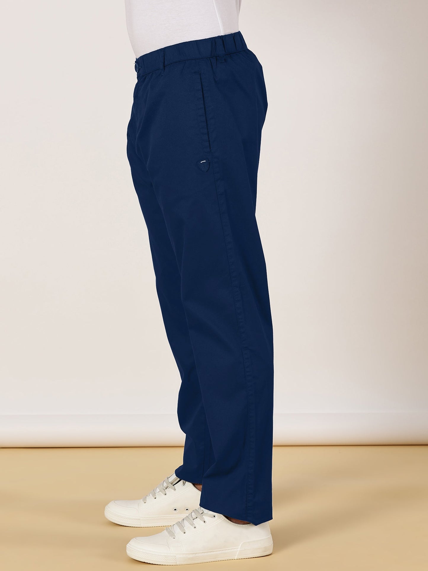 Light Weight Elasticated Waist Zip Pocket Navy Lounge Pants