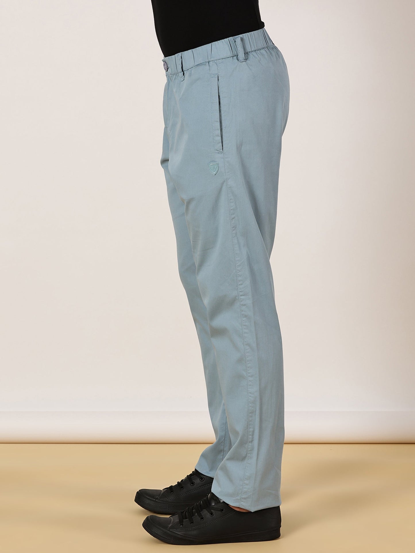 Light Weight Elasticated Waist Zip Pocket Light Blue Lounge Pants
