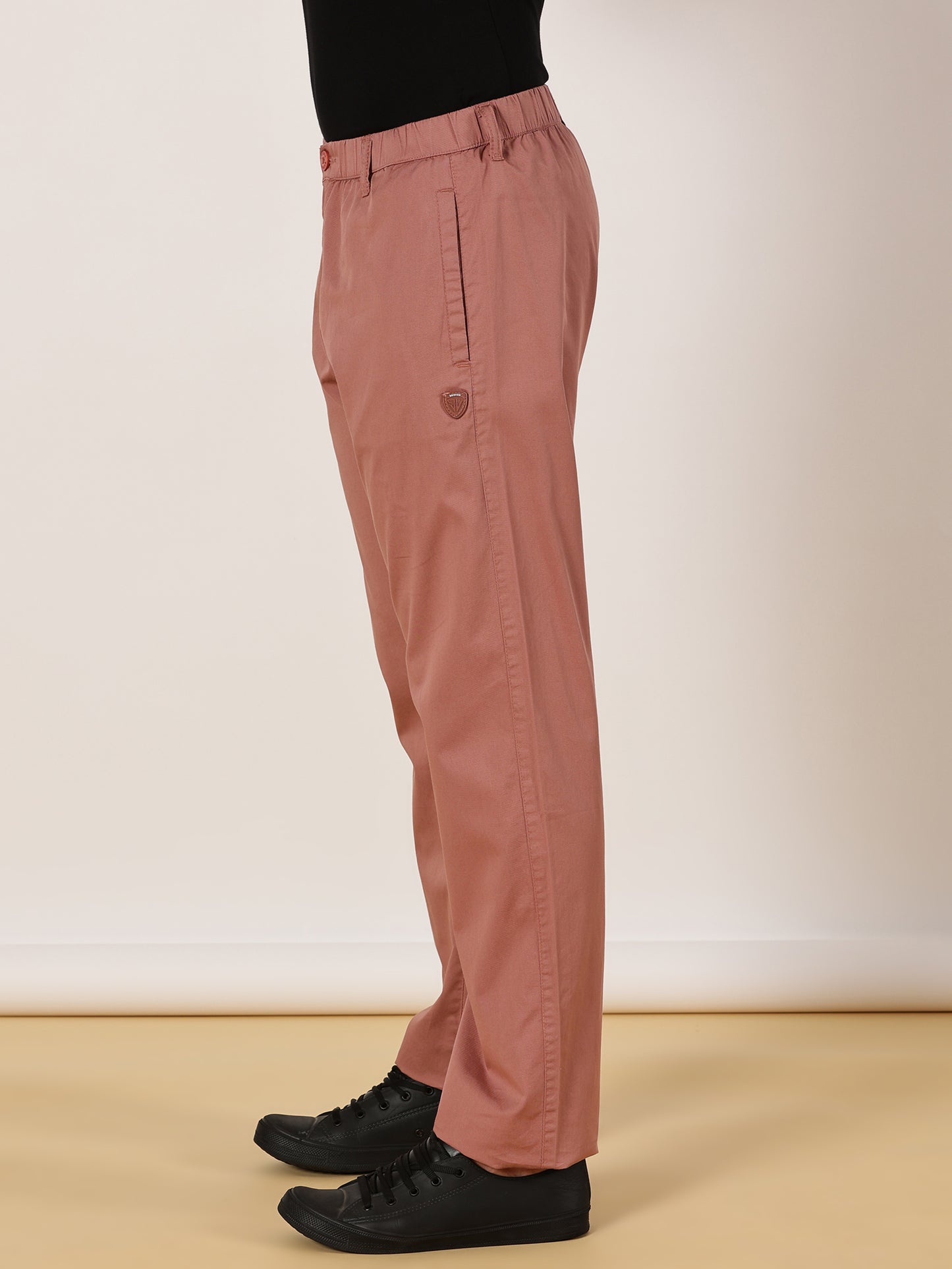 Light Weight Elasticated Waist Zip Pocket Rust Lounge Pants