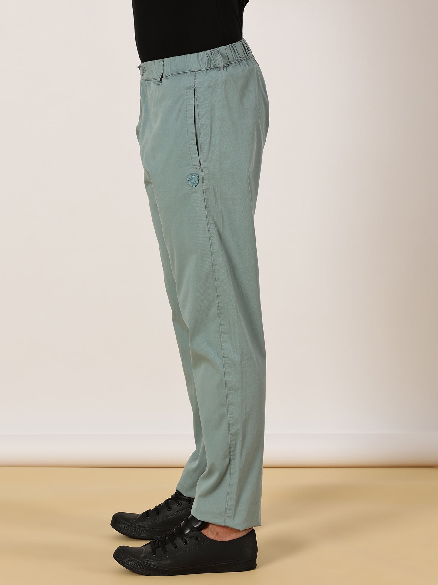 Light Weight Elasticated Waist Zip Pocket Green Lounge Pants