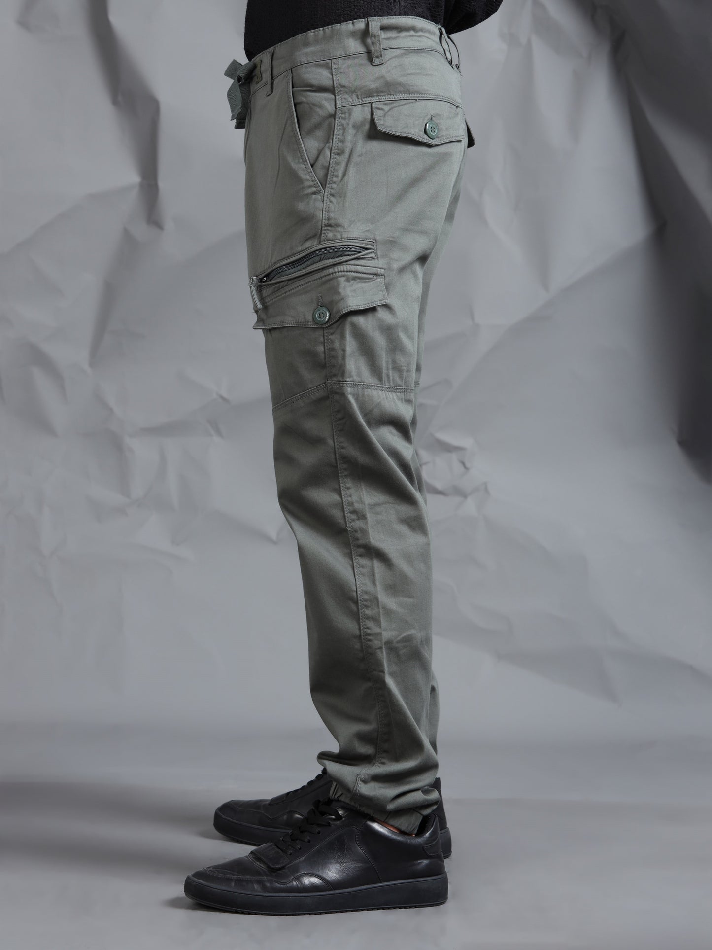 Cotton Lycra Green   Cargo Pants with 7 Pockets