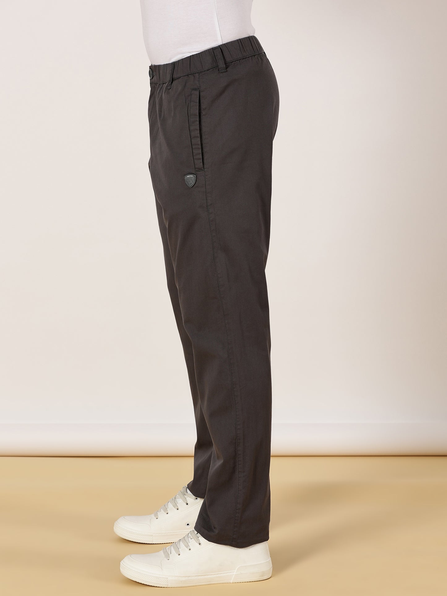 Light Weight Elasticated Waist Zip Pocket Grey Lounge Pants