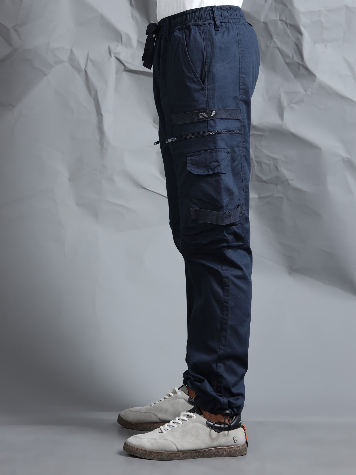 Cotton Blend  Navy Cargo Pant with 6 Pockets