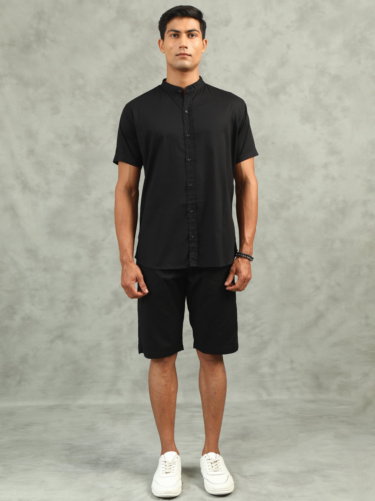 Black Regular Fit Solid Co-ord Sets