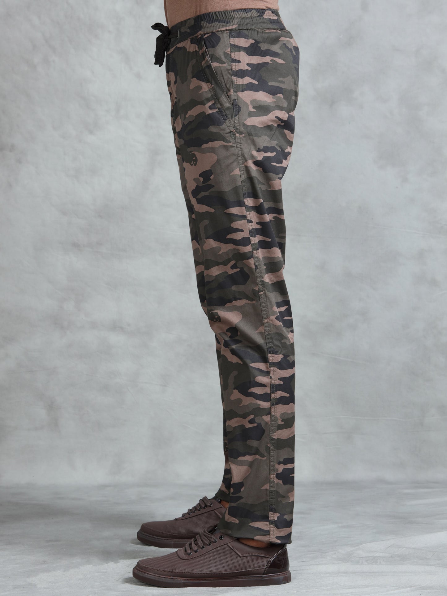 Grey Camo Print Cotton Lycra  Pyjama