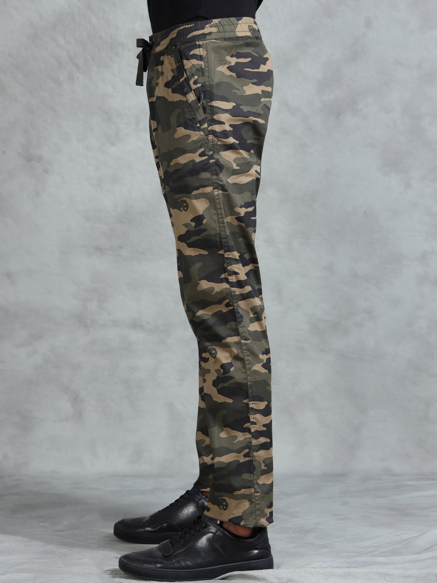 Olive Camo Print Cotton Lycra  Pyjama