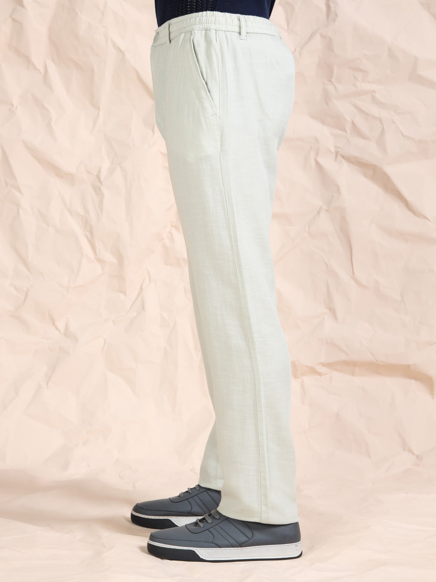 Pista Cotton Linen Solid Mid Rise Pyjama