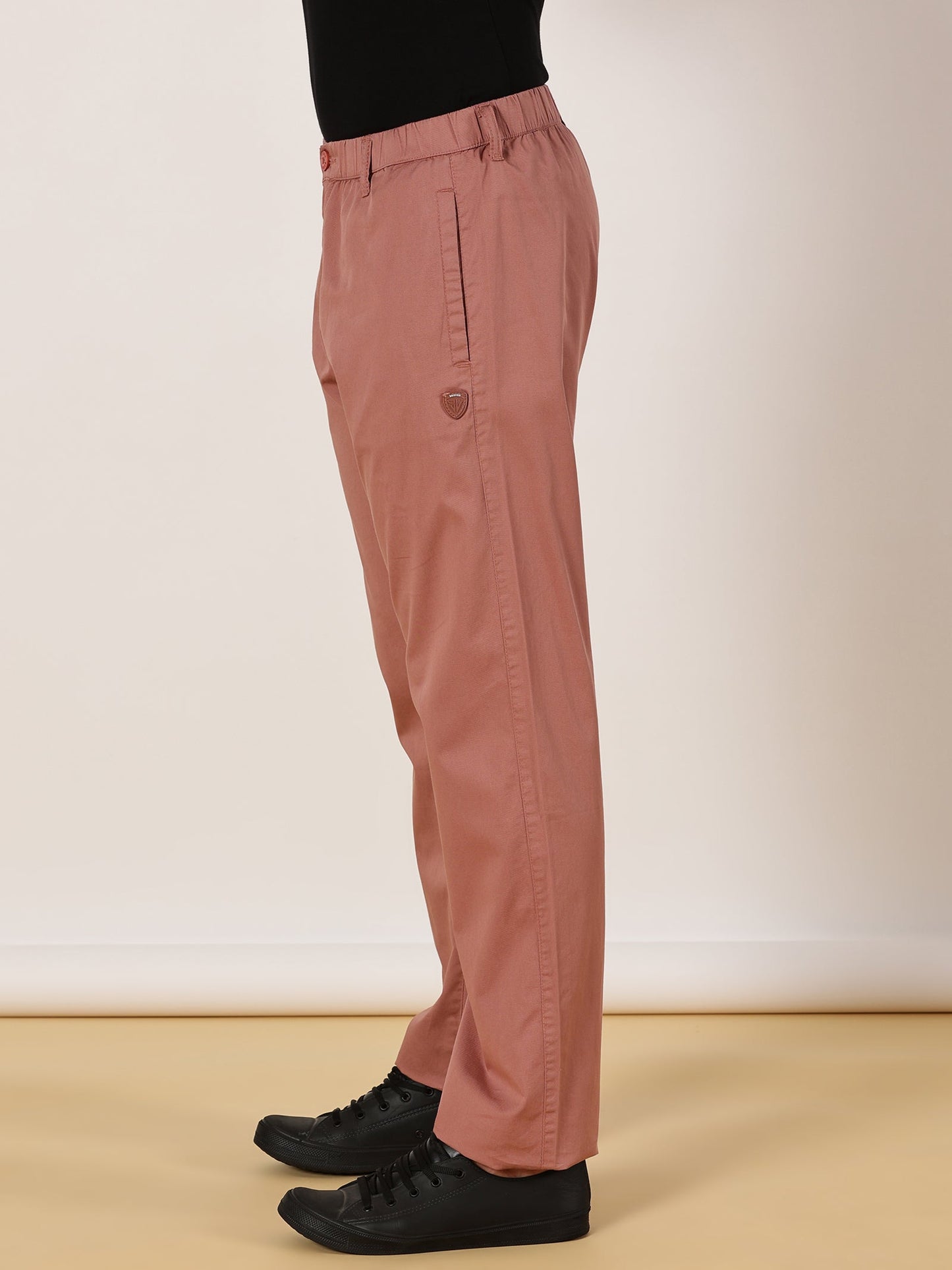 Light Weight Elasticated Waist Zip Pocket Rust Lounge Pants