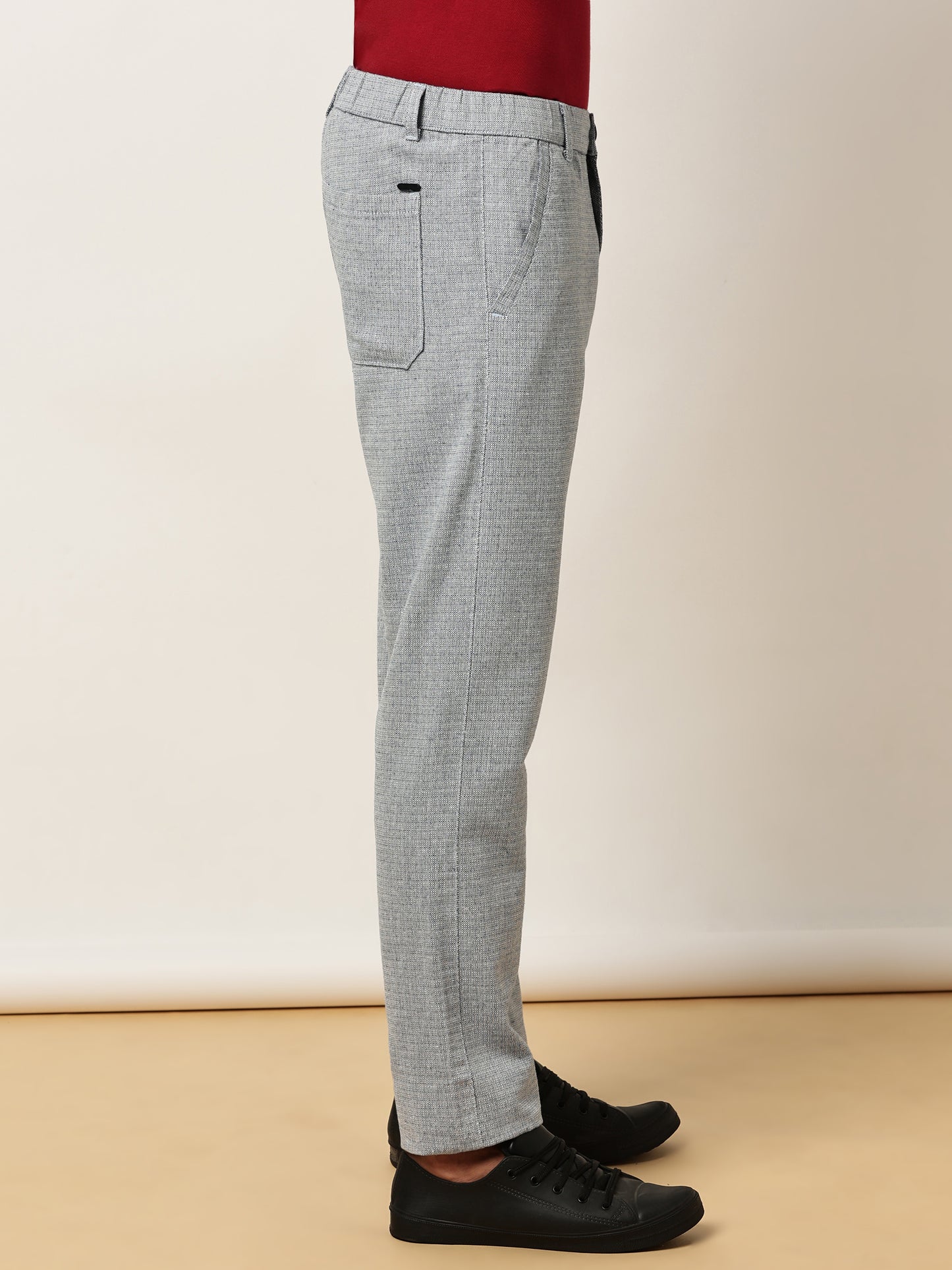 Yarn Dyed Elasticated  Waist Zip Pocket Blue Lounge Pants