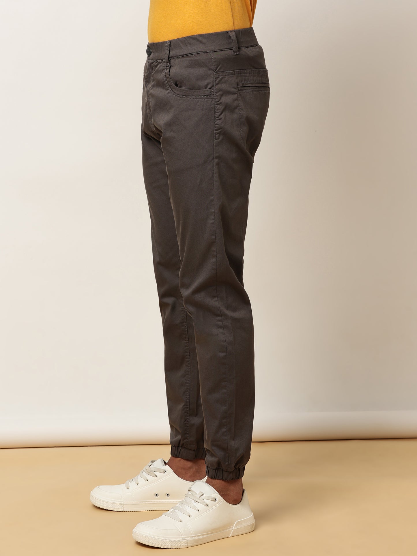 Grey Elasticated Waist Stretchable Jogger Lounge Pants