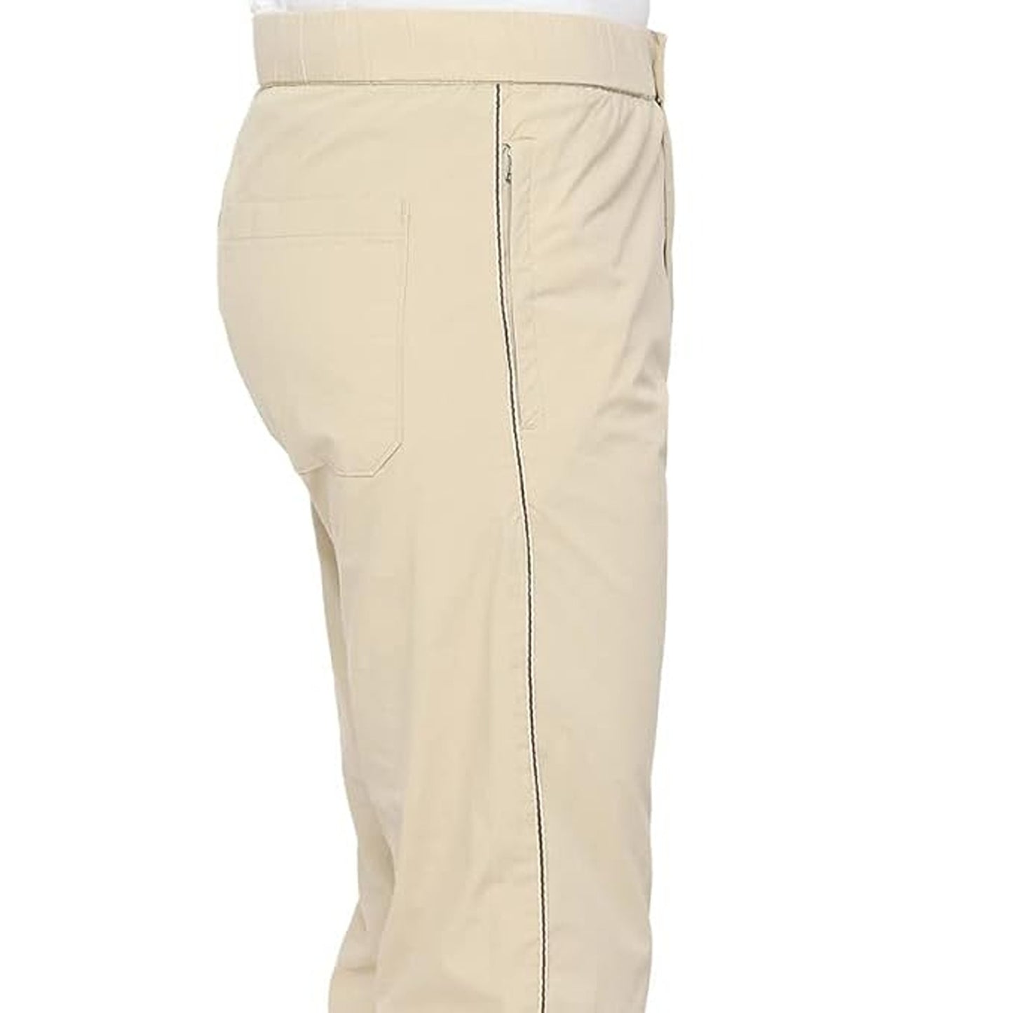 Men Beige Solid Track Pants