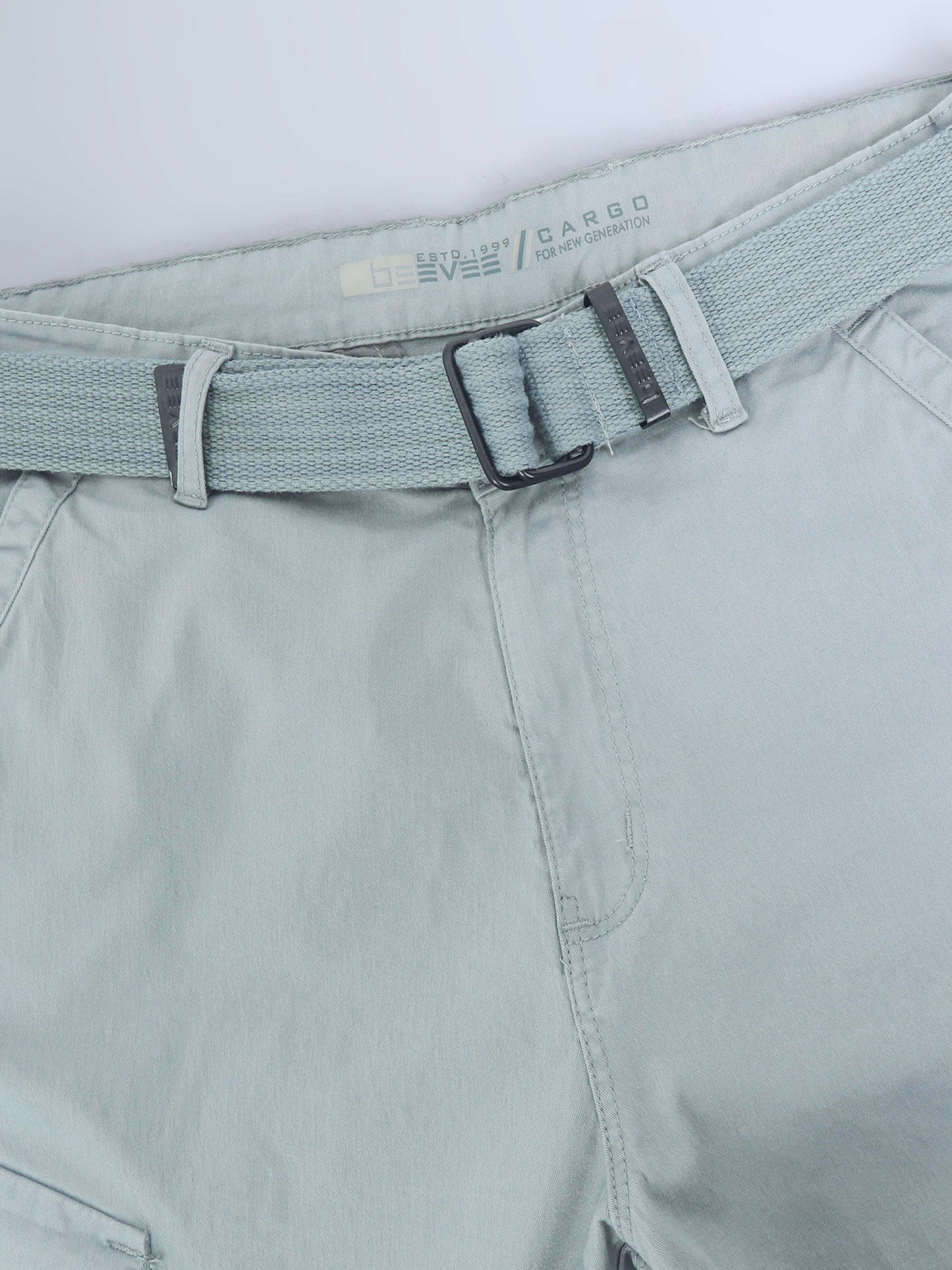 Cotton Lycra Steel Grey  Mid Rise Cargo Pant with 7 Pockets