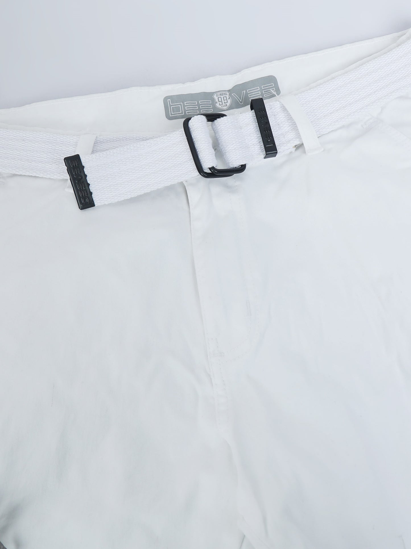 Cotton Lycra  White Mid Rise Cargo Pant with 8 Pockets